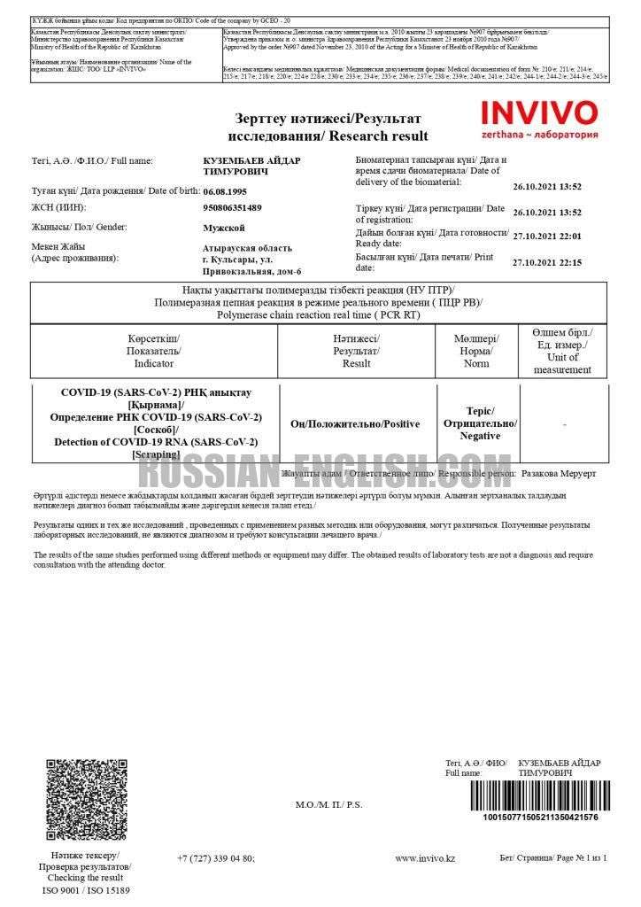 ТЕСТ на коронавирус 1