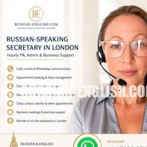 Russian-English Office Secretary in London — Hourly Bilingual Admin Support