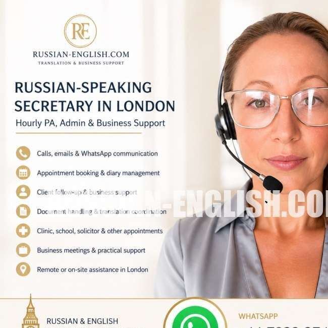 Russian-speaking Secretary / PA by the Hour in London